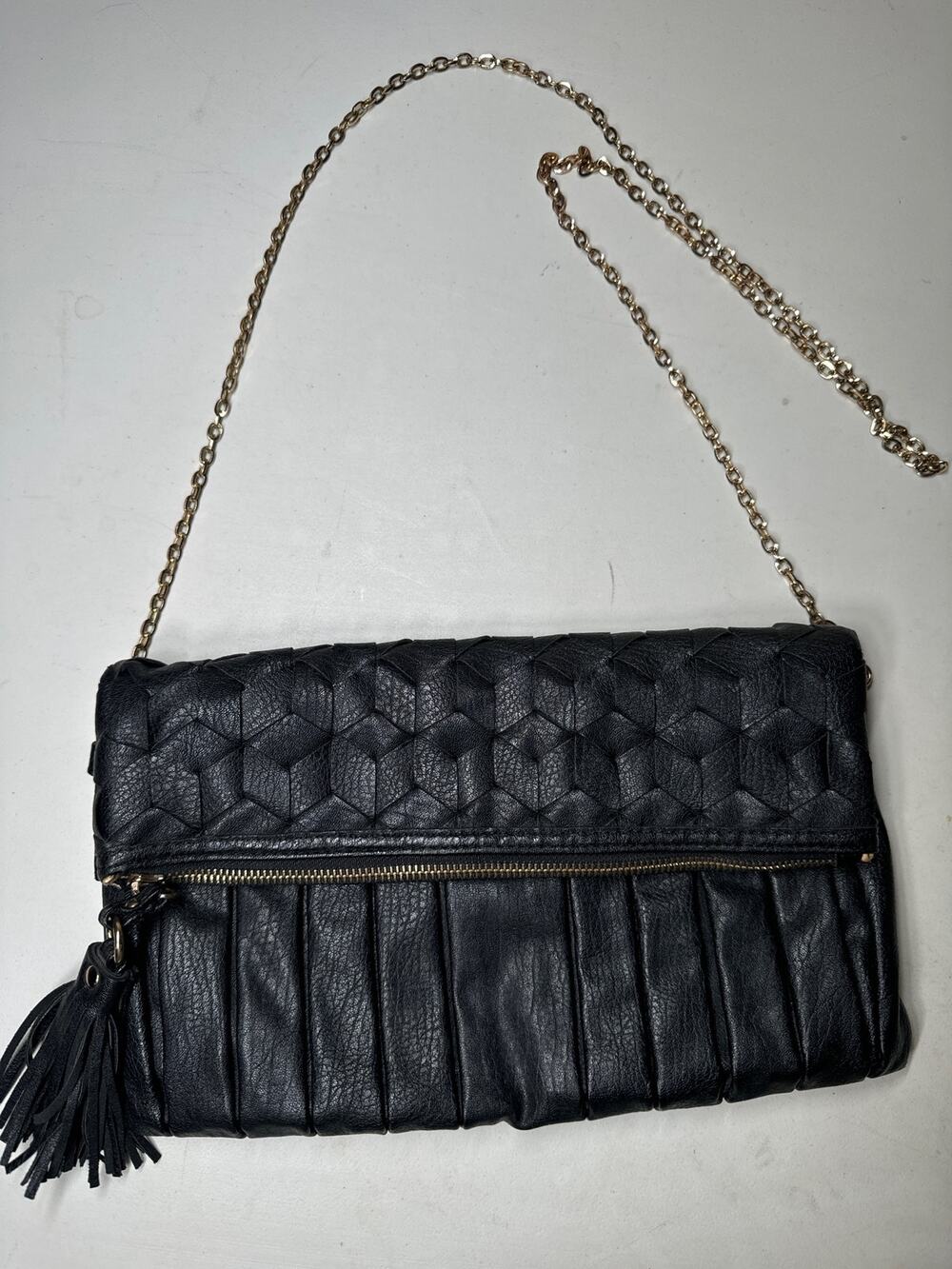 Urban Expression Courtney clutch gold tone chain crossbody black purse bag